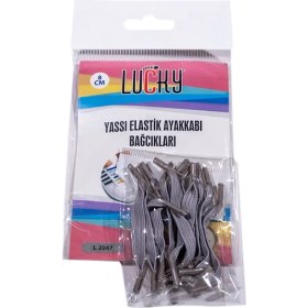 Resim Dopar Lucky Yassı Esnek Pratik Elastik Ayakkabı Bağcık 1 Çift 12 Parça 