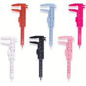 Resim 1 adet 8.0 cm Mini Plastik Kayar Vernier Kaliper Ölçüm Aleti Çift Ölçekli Cetvel Marangozluk, Öğrenci ve Mücevher Ölçümü için Mükemmel 