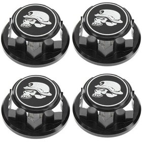 Resim Folinda Traxxas X-maxx/summit/e-revo Uygun 4 Adet 17mm Metal Kapaklı Kaymazsız Tekerlek Somunu, 1.25 Vida, Siyah 