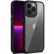 Resim Dexmon Iphone 14 Pro Max Kılıf Metal Buton Ve Kamera Çerçeveli Kenarları Silikon Arkası Sert Titanium Case 