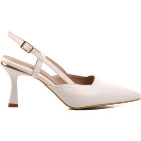 Resim Beyaz İnce Topuklu Kadın Abiye Ayakkabı Pc-54723 Z Beyaz 