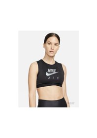 Resim Nike Air Dri-fit Swoosh Medium-support High-neck Sports Training Kadın Bra Dm0643-010 Siyah 