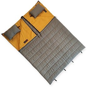 Resim Naturecamp Elika 200 -5 Derece Birleşebilir Çift Kişilik Yastıklı Gri Uyku Tulumu 