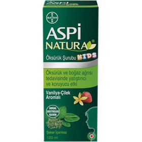 Resim Aspi Natura Kids Öksürük Şurubu Vanilya Çilek Aromalı 120 ml 