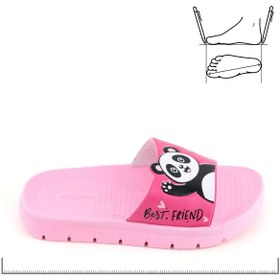 Resim GEZER Kız Çocuk Yazlık Best Friend Panda PU Rahat Taban Ev Banyo Havuz Plaj Terlik 