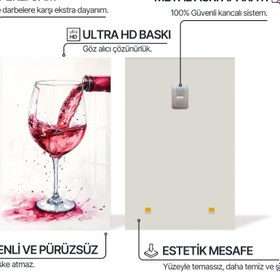 Resim Şarap Cam Tablo - Altın / 120x180 cm 