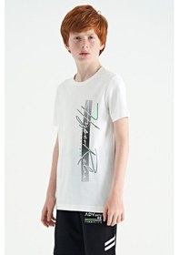 Resim Tommylife Tommy Life Beyaz Yazı Baskılı O Yaka Standart Kalıp Erkek Çocuk T-shirt - 11119 Beyaz 