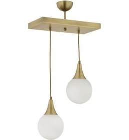 Resim 2'li Dikdörtgen Eskitme Model Modern Beyaz Glop Camlı Sarkıtavize 