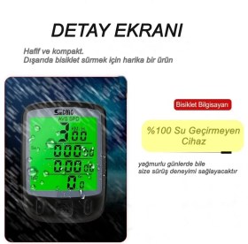 Resim Sunding Bisiklet Km Hız Sayacı LED Ekran Hız Göstergesi - Su Geçirmez 