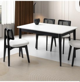 Resim Mobilgen 4 Adet Kuzey Sandalye 130+30 Açılabilir Fidan Masa Takımı Beyaz 