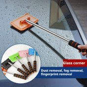 Resim Uzatılabilir Saplı Ayarlanabilir Alüminyum Alaşım Araba Temizlik Fırçası, Mikrofiber Ped, Cam & Pencere Temizliği, Toz, Sis & Parmak İzi Kaldırma, Ücretsiz Cam Bakım Aracı ile 