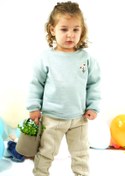 Resim Nakış Detaylı 3 İplik İkili Bebe Takımı 