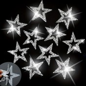 Resim 10 adet Parlayan Taşlı Yıldız Etiketleri - Kendinden Yapışkanlı, Beyaz, Araba, Çanta, Bardak DIY Süslemeleri için Mükemmel, DIY Dekorasyon | Parlayan Yıldızlar | Taşlı Yapıştırıcı, Yıldız Süslemeleri 