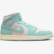 Resim Nike Air Jordan 1 Mid Unisex Leather Sneaker Hakiki Deri Bilekli Günlük Spor Ayakkabı Yeşil 