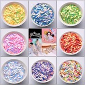 Resim DIY El Sanatları, Giyim, Nikah Aksesuarları ve Parti Dekorasyonları için 3D Yaprak Biçimli Rhinestones, Çok Renkli Plastik Sekuins - Çeşitli Renkler 