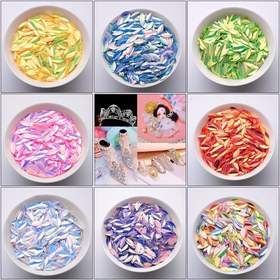 Resim DIY El Sanatları, Giyim, Nikah Aksesuarları ve Parti Dekorasyonları için 3D Yaprak Biçimli Rhinestones, Çok Renkli Plastik Sekuins - Çeşitli Renkler 