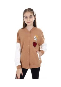 Resim Toontoy Kız Çocuk Baskılı Kolej Hırka Kahverengi 