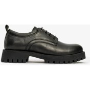 Resim Dericlub Kadın Oxford Kalın Taban Bağcıklı Casual Ayakkabı Deri Br 44196 Siyah 