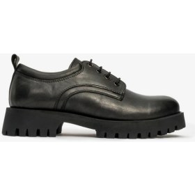 Resim Dericlub Kadın Oxford Kalın Taban Bağcıklı Casual Ayakkabı Deri Br 44196 Siyah 