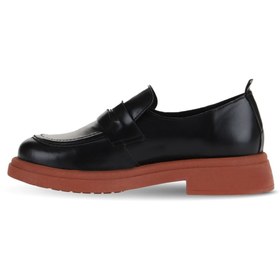Resim Bueno Shoes Siyah Pembe Açma Deri Kadın Loafer 01wz4000 
