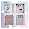 Resim Instax mini 12 Mavi Fotoğraf Makinesi 10'lu Film Simli Pleksi Kılıf Mandal ve Kıskaçlı Resim Standı Bundle Box 