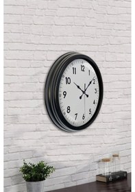 Resim 40 Cm Siyah Şık Klasik Duvar Saati Siyah 