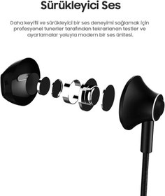 Resim Mikrofonlu Kablolu Jack Girişli Kulaklık - Kopmaz Esnek Kablo - Ultra Güçlü Tasarım (Siyah) 