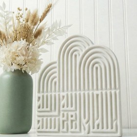 Resim Kelime-i Tevhid Yazılı El Yapımı Dekoratif Masa Üstü İslami Taş Dekor - Altın Yaldızlı 