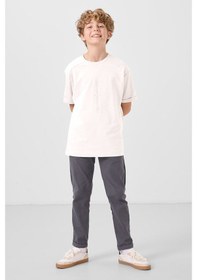 Resim Tommy Life Gri Standart Fit Dokuma Hafif Esnek Chino Erkek Çocuk Pantolon - 11272 Gri 
