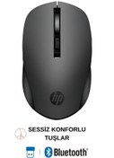 Resim HP S1000R Çift Modlu 2,4ghz Kablosuz & Bluetooth V5.0 Sessiz Mouse Siyah | Ramwhite Garantili 