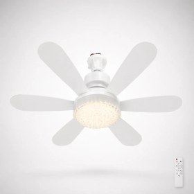 Resim Airlux Elit LED 6 Kanat Kristal Ampul Tavan Vantilatörü Ultra Sessiz ABS Malzeme ile Her Yerde Kullanım 