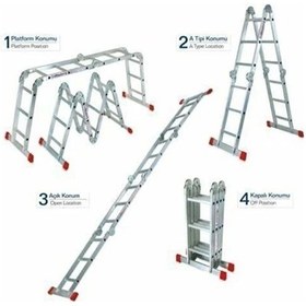 Resim Onestar Ak1600 4x5 Basamak Çok Amaçlı Merdiven 6.00m 