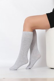 Resim Daymod Soft Viskon Çocuk Dizaltı Çorap GRİ-MELANJ 
