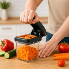 Resim 5’i 1 Arada Çok Fonksiyonlu Sebze Meyve Doğrayıcı & Rende | Büyük Hazneli, Pratik Hızlı Dilimleyici, Mutfak Kesme Aparatı 