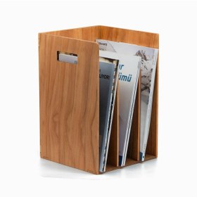 Resim Woodsaka Reka Kitaplık Ve Dergilik - Kiraz Ahşap 