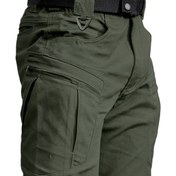 Resim EX5 Erkek Taktiksel Kargo Pantolon - Zeytin Yeşili Çok Cepli İş Pantolonu, Ayarlanabilir Kayışlı, Dayanıklı Esnemez Kumaş, İnşaat İşçileri İçin, İlkbahar/Sonbahar Mevsimi (Makinede Yıkanabilir, Kemersiz Tasarım), Güçlü İş Pantolonu, Güçlendirilmiş Cep Dikişleri 