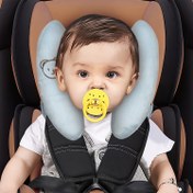 Resim 1 adet Bebek Arabası Güvenliği Yastığı Sevimli Ayı Tasarımı ile - Yumuşak Polyester Malzeme, Araba Koltuğu ve Araba için Çoklu Kullanım, Destekleyici Baş ve Boyun Koruma, Sallanmayı Önler, Kullanımdan Sonra Deformasyonsuz, Araba Aksesuarı 