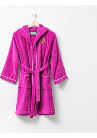 Resim Benetton Çocuk Bornoz Pembe Şapkalı Pamuk Pembe 