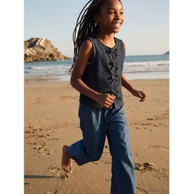 Resim LC Waikiki Lcw Kids Lacivert Beli Lastikli Kız Çocuk Gabardin Pantolon 
