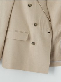 Resim LC Waikiki Bej Standart Kalıp Erkek Keten Blazer Ceket 
