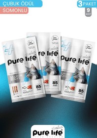 Resim Purelife Plus 3'lü Stick Somonlu Kedi Ödül Çubukları 3 x 15 G 
