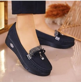 Resim Konfores 086 Anatomik Tabanlı Bayan Dolgu Topuk Günlük Ayakka Siyah 