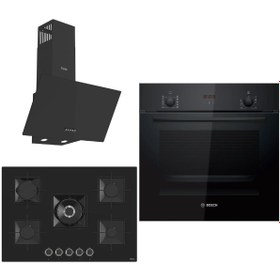 Resim Bosch & Ferre Large Sanremo 3 lü Ankastre Set ( HBF512BB1T - SS035 - D086 ) 75 cm Ocak 