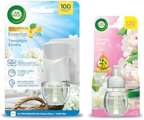Resim Air Wick Elektrikli Oda Kokusu Temizliğin Esintisi Kit (Cihaz + Yedek Şişe) + Yasemin Çiçeği Yedek Şişe 