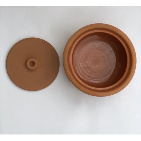 Resim Topsan Doğal Toprak Güveç Tencere Küçük Boy- Şeffaf Sırlı 