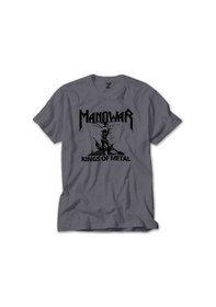 Resim Manowar Kings Of Metal Black Gri Tişört Gri 