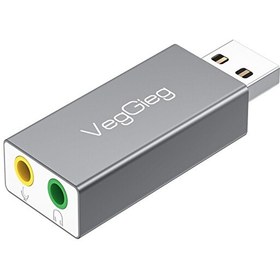 Resim VegGieg USB Harici Ses Kartı Adaptörü 3.5mm Kulaklık ve Mikrofon Girişli V-K102 