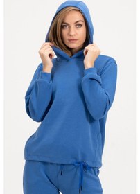 Resim Rich Kadın Kapüşonlu Mavi Sweatshirt Ve Eşofman Takımı Scuba Kumaşı Çok Renkli 