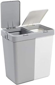 Resim Motek Çok Amaçlı Çift Bölmeli Kirli Çamaşır Sepeti 80 Litre Gri 