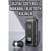 Resim Techno Stock Kablolu Makaralı Bluetooth Kulaklık Uzun Pil Ömrü Dijital Göstergeli 